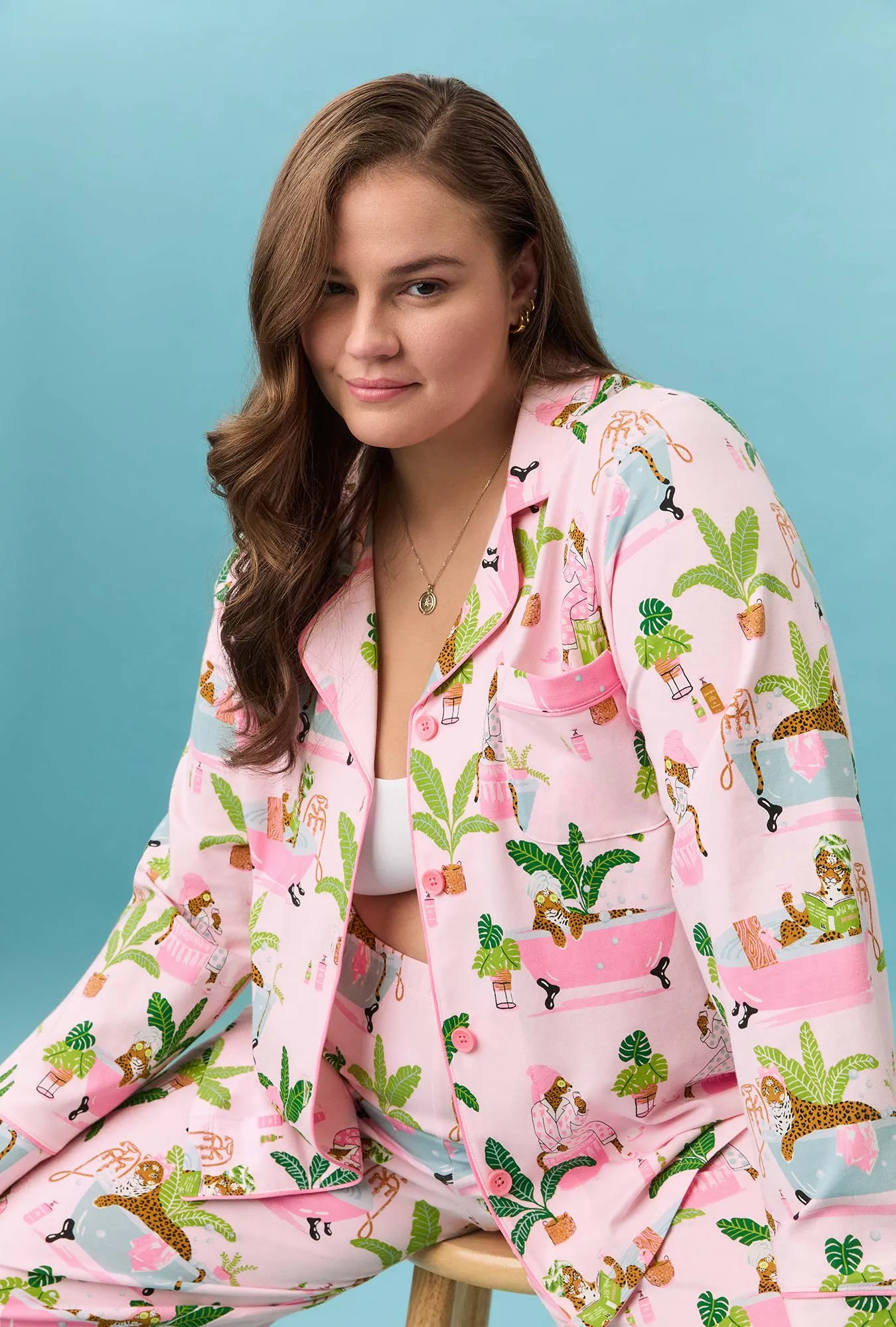 Spa Day Long Sleeve Classic Stretch Jersey Pj Set sold by BedHead