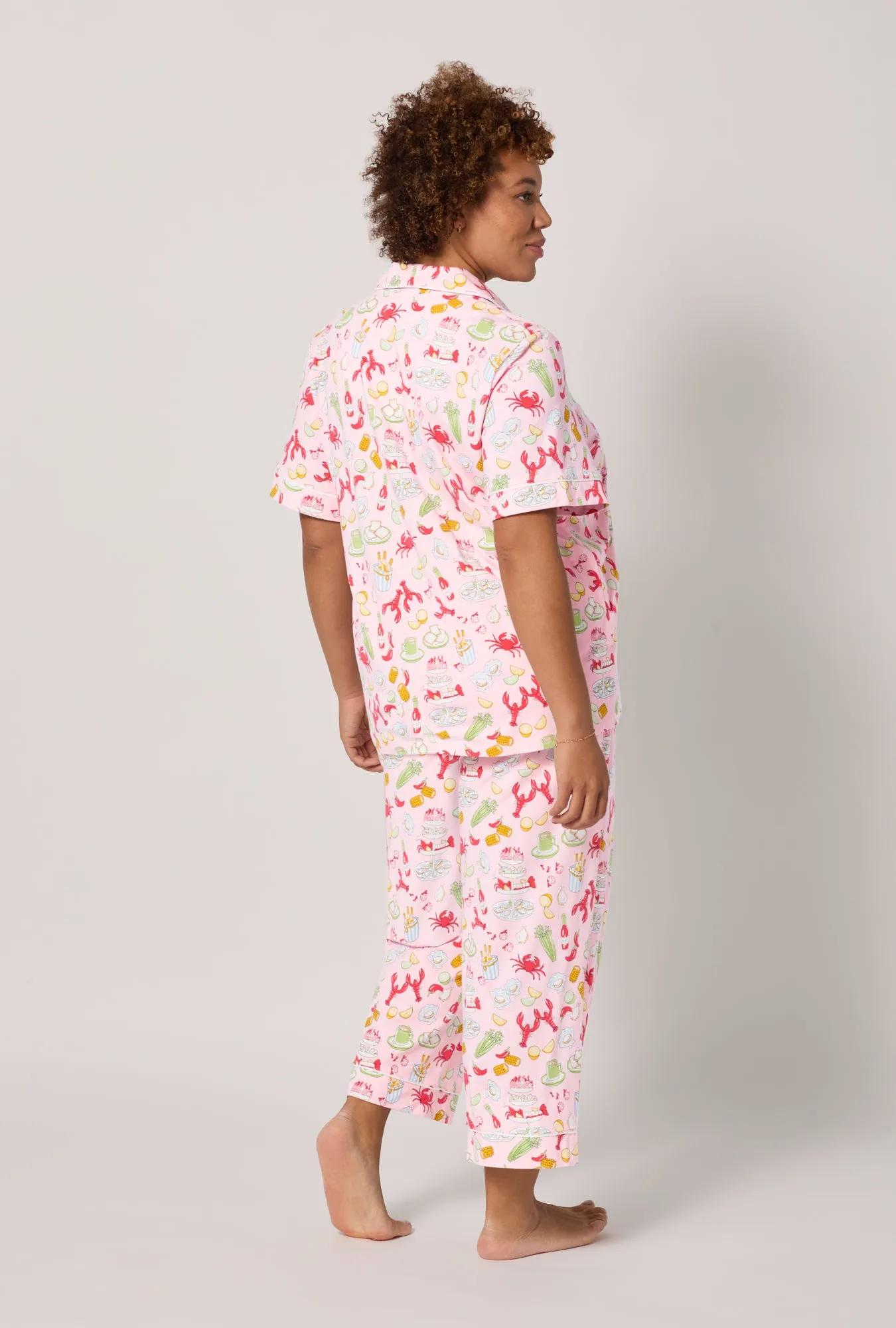 French Quarter Short Sleeve Classic Stretch Jersey Cropped Pj Set sold by BedHead product image thumbnail 5