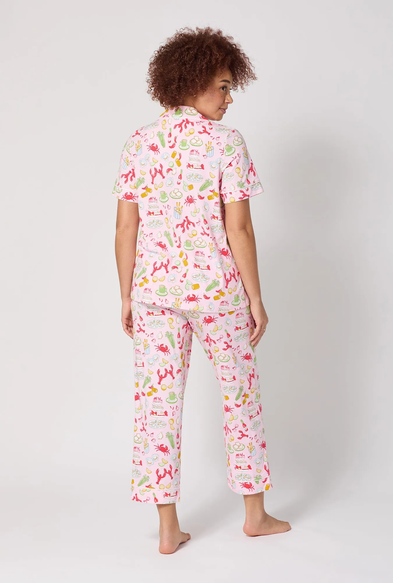 French Quarter Short Sleeve Classic Stretch Jersey Cropped Pj Set sold by BedHead product image thumbnail 3