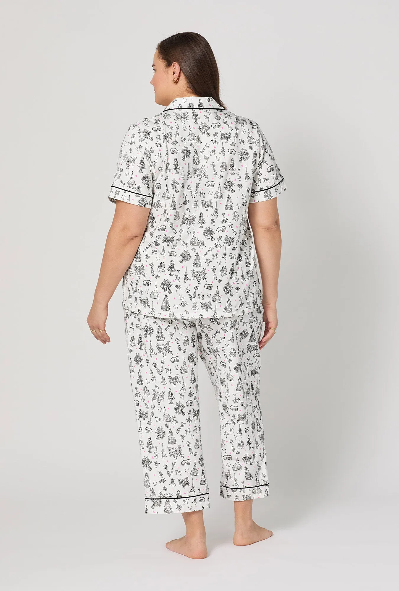 Tie The Knot Short Sleeve Classic Stretch Jersey Cropped Pj Set sold by BedHead product image thumbnail 5