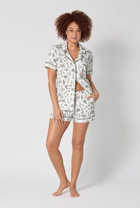Tie The Knot Short Sleeve Classic Shorty Stretch Jersey Pj Set sold by BedHead