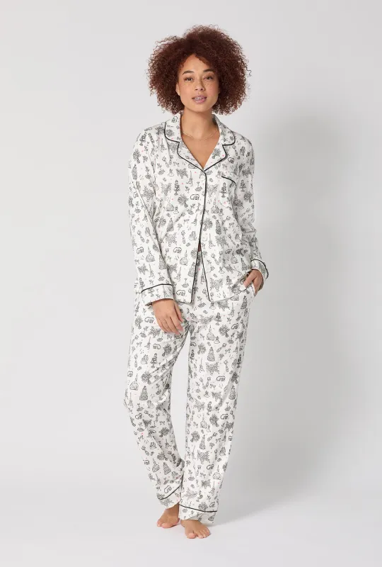 Tie The Knot Long Sleeve Classic Stretch Jersey Pj Set made by BedHead