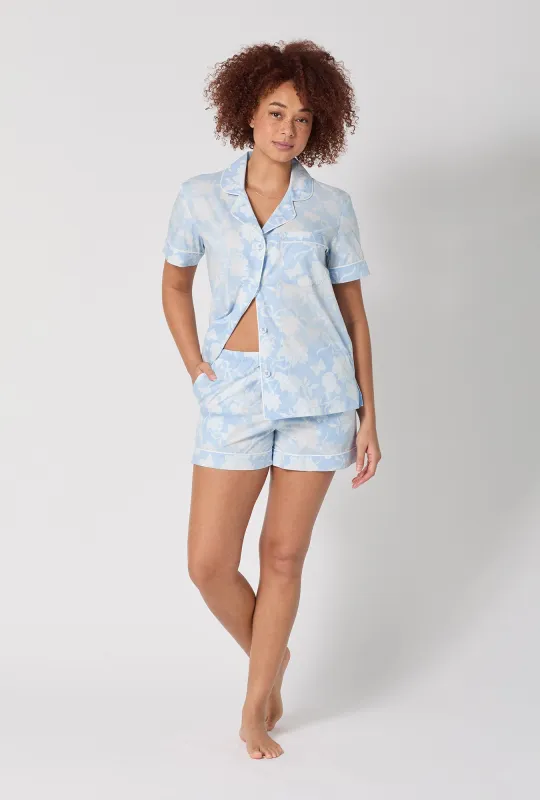 Blissful Bows Short Sleeve Classic Shorty Supersoft Cotton Poplin Pj Set made by BedHead