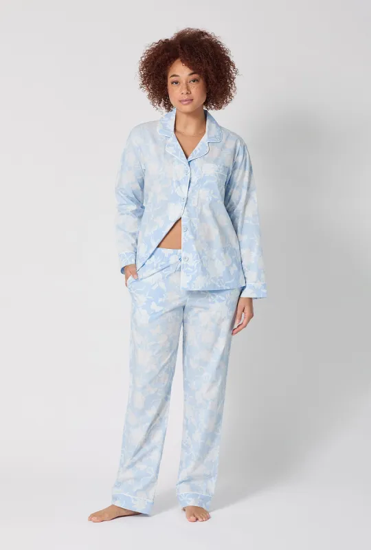 Blissful Bows Long Sleeve Classic Supersoft Cotton Poplin Pj Set sold by BedHead