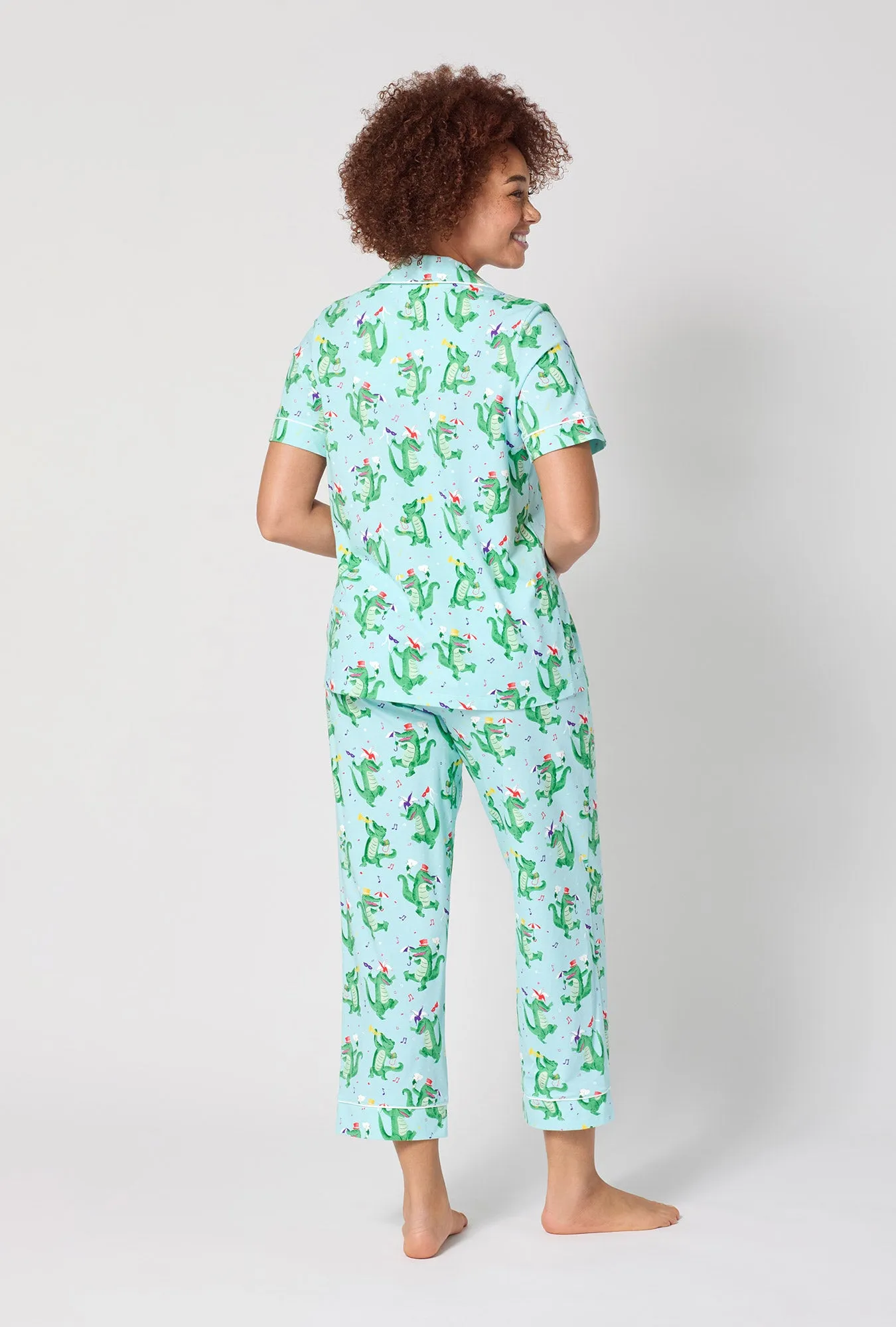 Jazzy Gators Short Sleeve Classic Stretch Jersey Cropped Pj Set sold by BedHead product image thumbnail 4