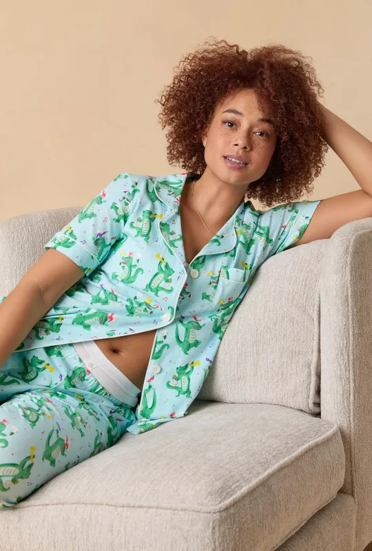 Jazzy Gators Short Sleeve Classic Stretch Jersey Cropped Pj Set made by BedHead