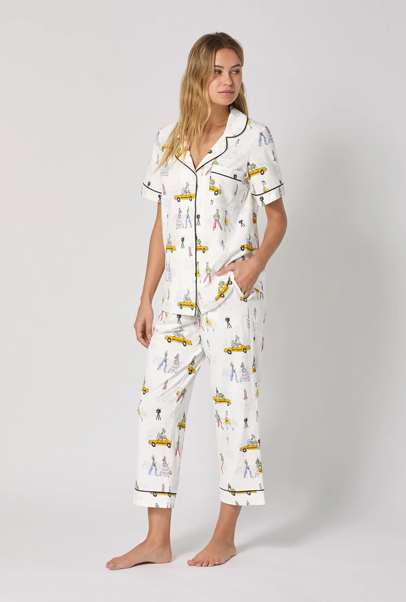 Fashion Week Short Sleeve Classic Stretch Jersey Cropped Pj Set sold by BedHead product image thumbnail 2