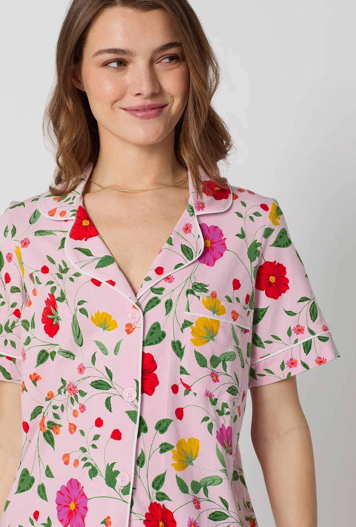 Sunlit Floral Short Sleeve Classic Shorty Stretch Jersey Pj Set sold by BedHead product image thumbnail 4