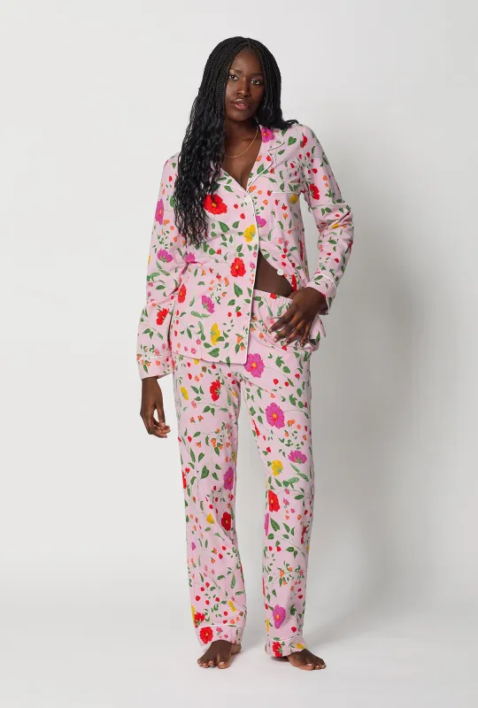 Sunlit Floral Long Sleeve Classic Stretch Jersey Pj Set sold by BedHead