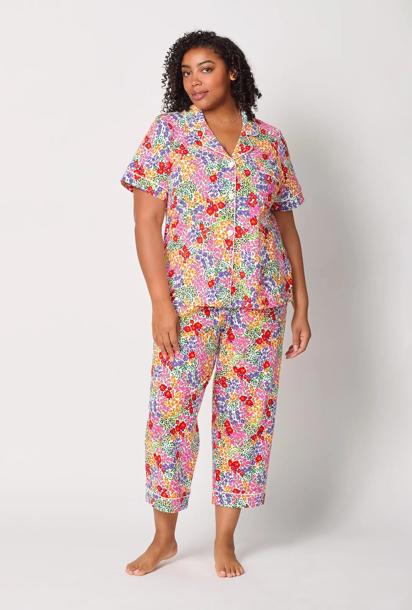 Spring Fields Short Sleeve Classic Stretch Jersey Cropped Pj Set sold by BedHead product image thumbnail 5