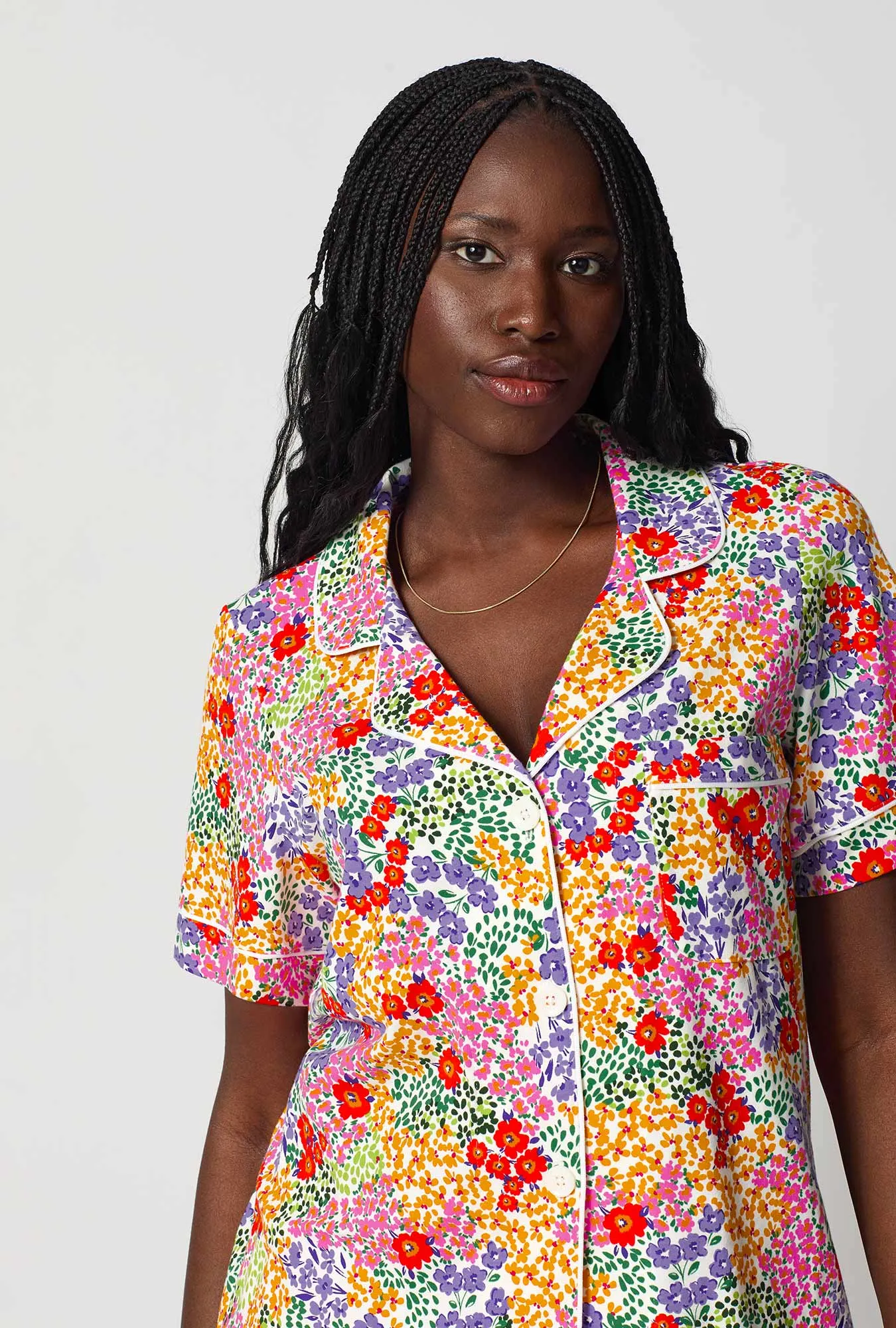 Spring Fields Short Sleeve Classic Stretch Jersey Cropped Pj Set sold by BedHead product image thumbnail 3