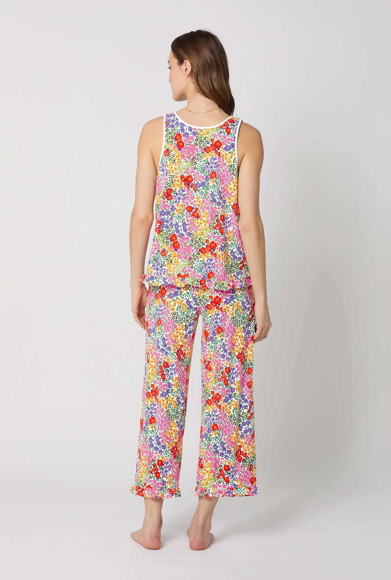 Spring Fields Ruffle Tank Stretch Jersey Cropped Pj Set sold by BedHead product image thumbnail 4