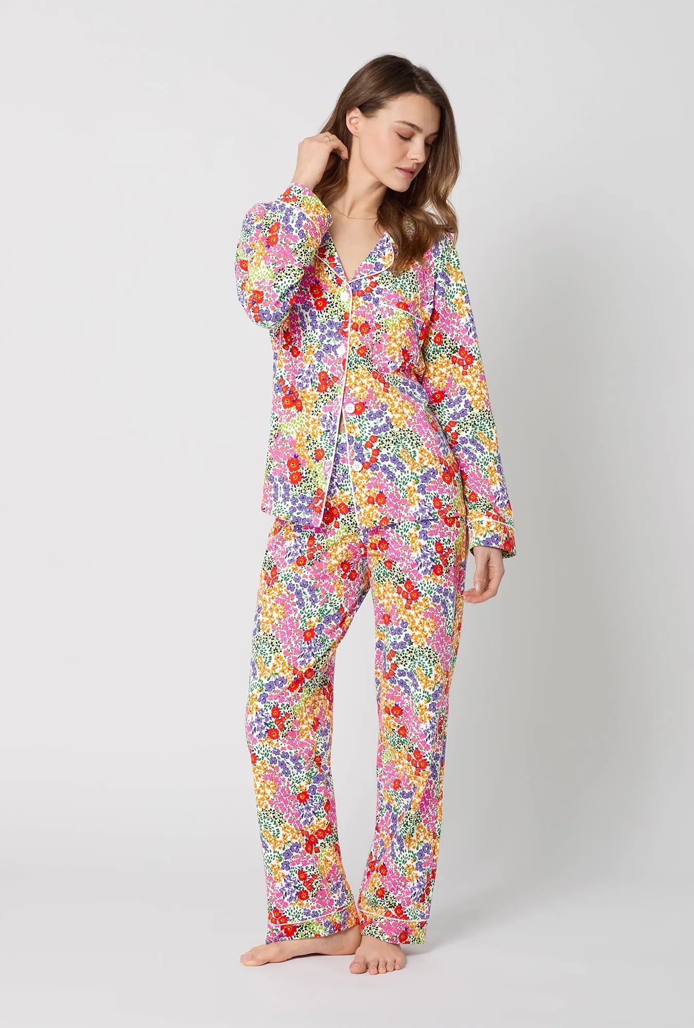 Spring Fields Long Sleeve Classic Stretch Jersey Pj Set sold by BedHead