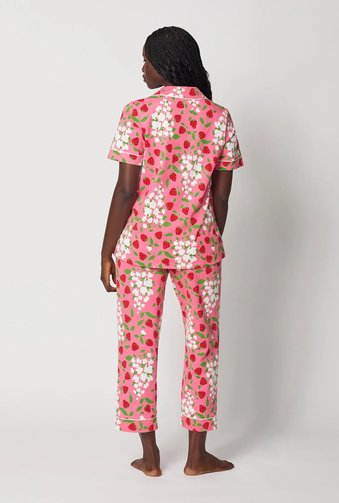 Spring Berry Short Sleeve Classic Stretch Jersey Cropped Pj Set sold by BedHead product image thumbnail 4