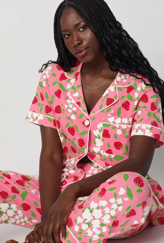 Spring Berry Short Sleeve Classic Stretch Jersey Cropped Pj Set sold by BedHead