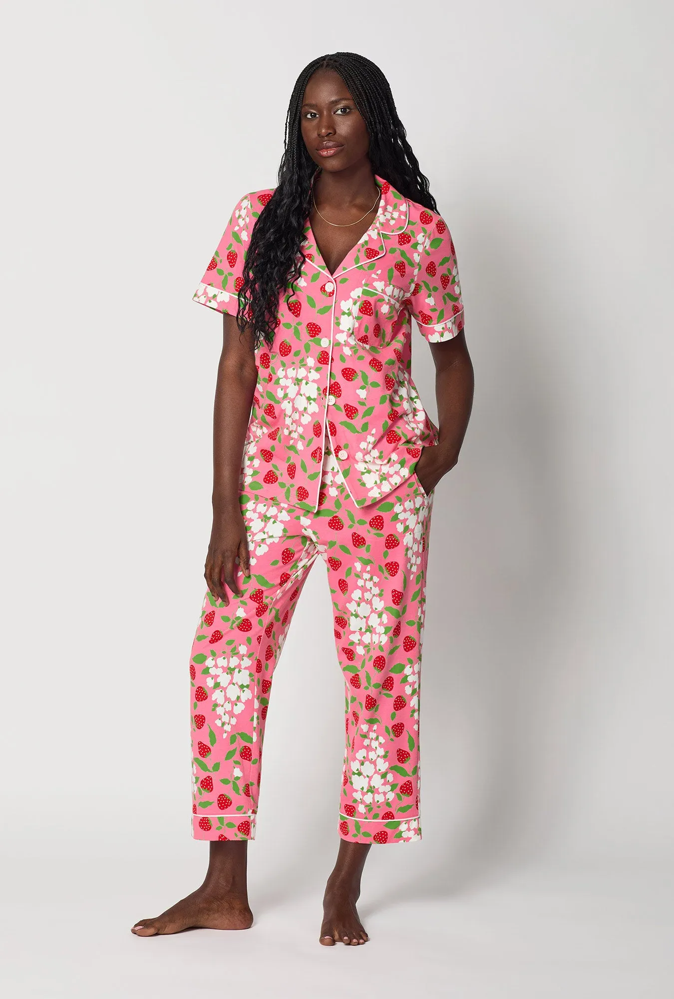 Spring Berry Short Sleeve Classic Stretch Jersey Cropped Pj Set sold by BedHead product image thumbnail 2