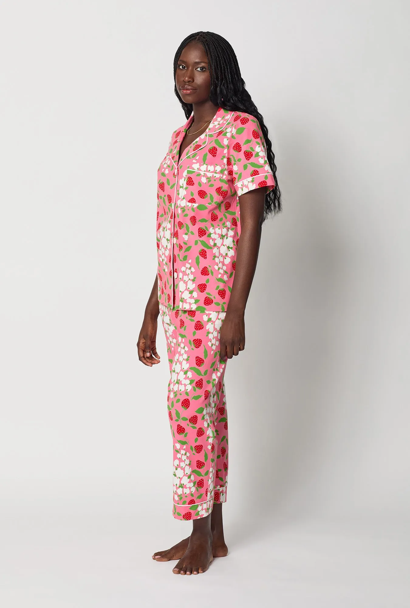 Spring Berry Short Sleeve Classic Stretch Jersey Cropped Pj Set sold by BedHead product image thumbnail 3