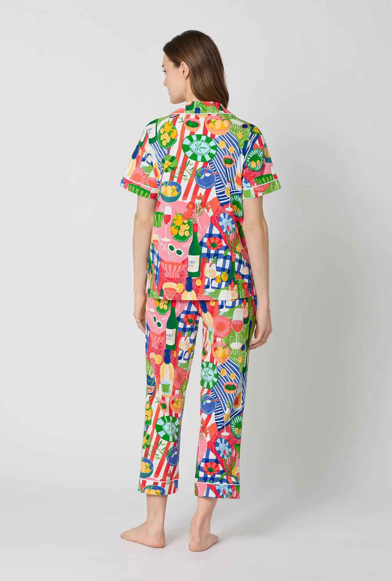 Picnic In The Park Short Sleeve Classic Stretch Jersey Cropped Pj Set sold by BedHead product image thumbnail 3