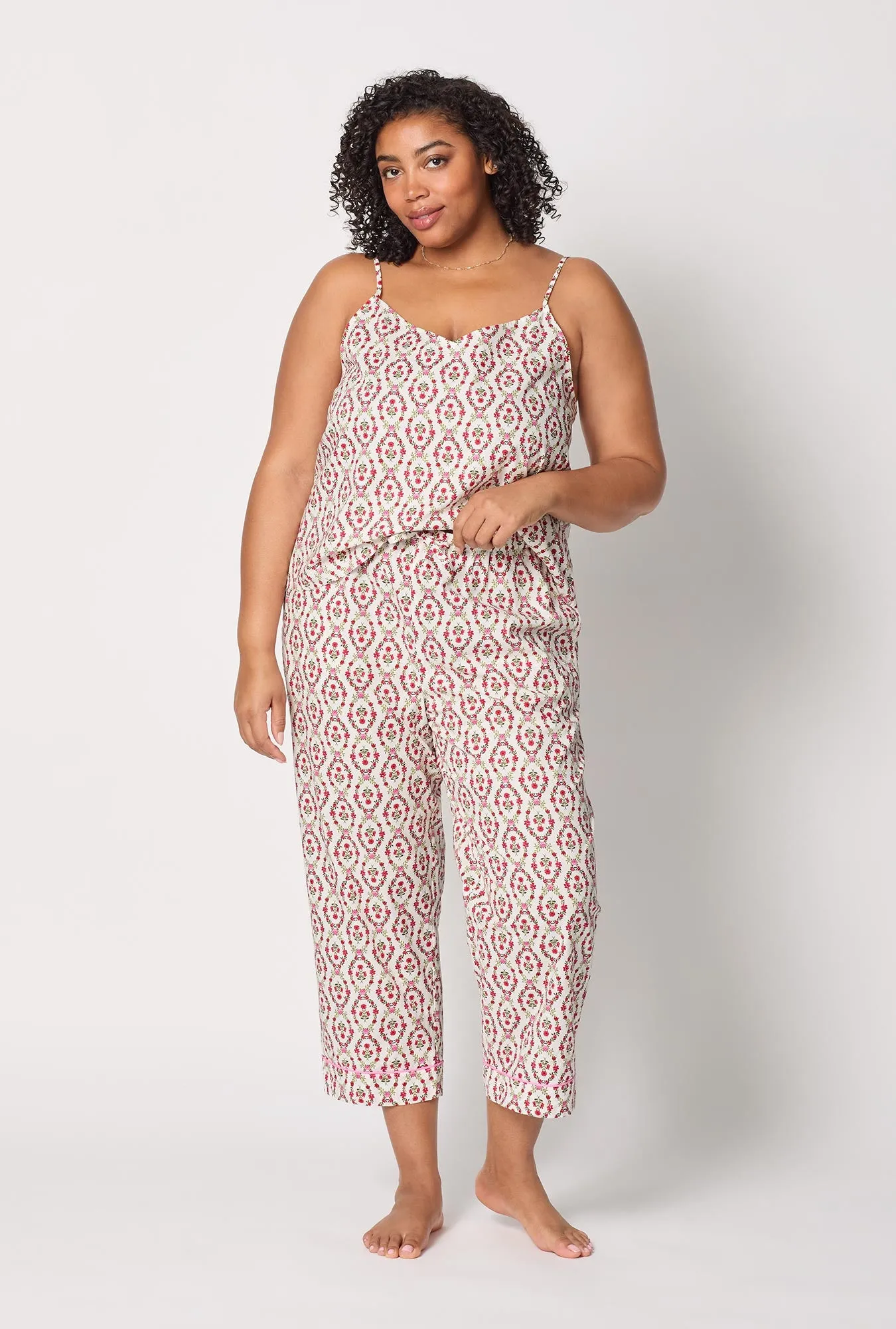 Olivia Cami Woven Cotton Poplin Cropped Pj Set sold by BedHead product image thumbnail 5