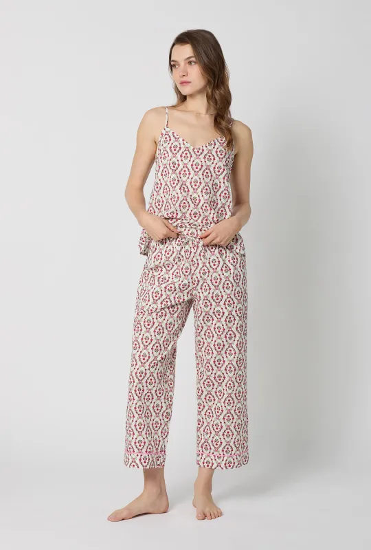 Olivia Cami Woven Cotton Poplin Cropped Pj Set made by BedHead