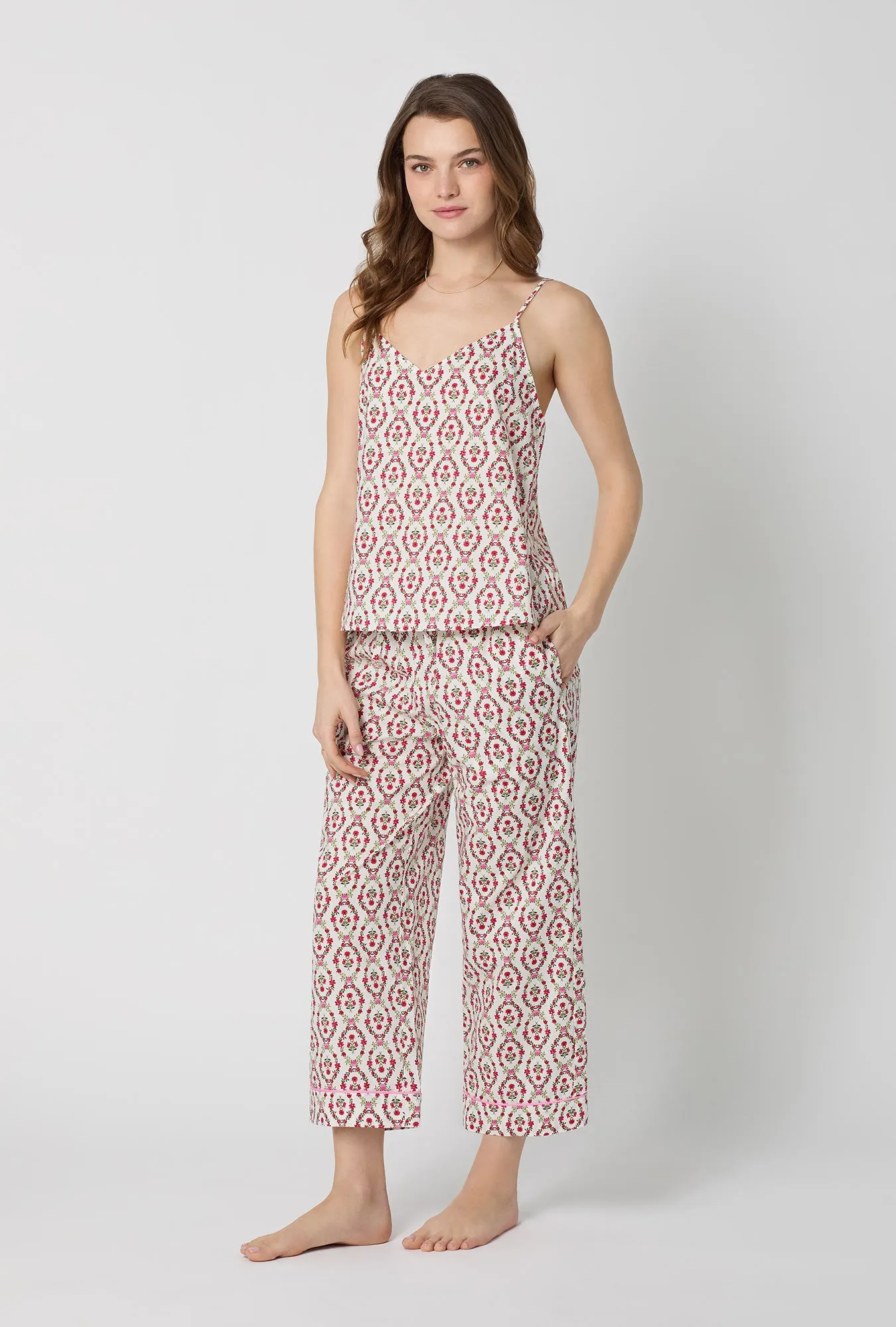 Olivia Cami Woven Cotton Poplin Cropped Pj Set sold by BedHead product image thumbnail 2