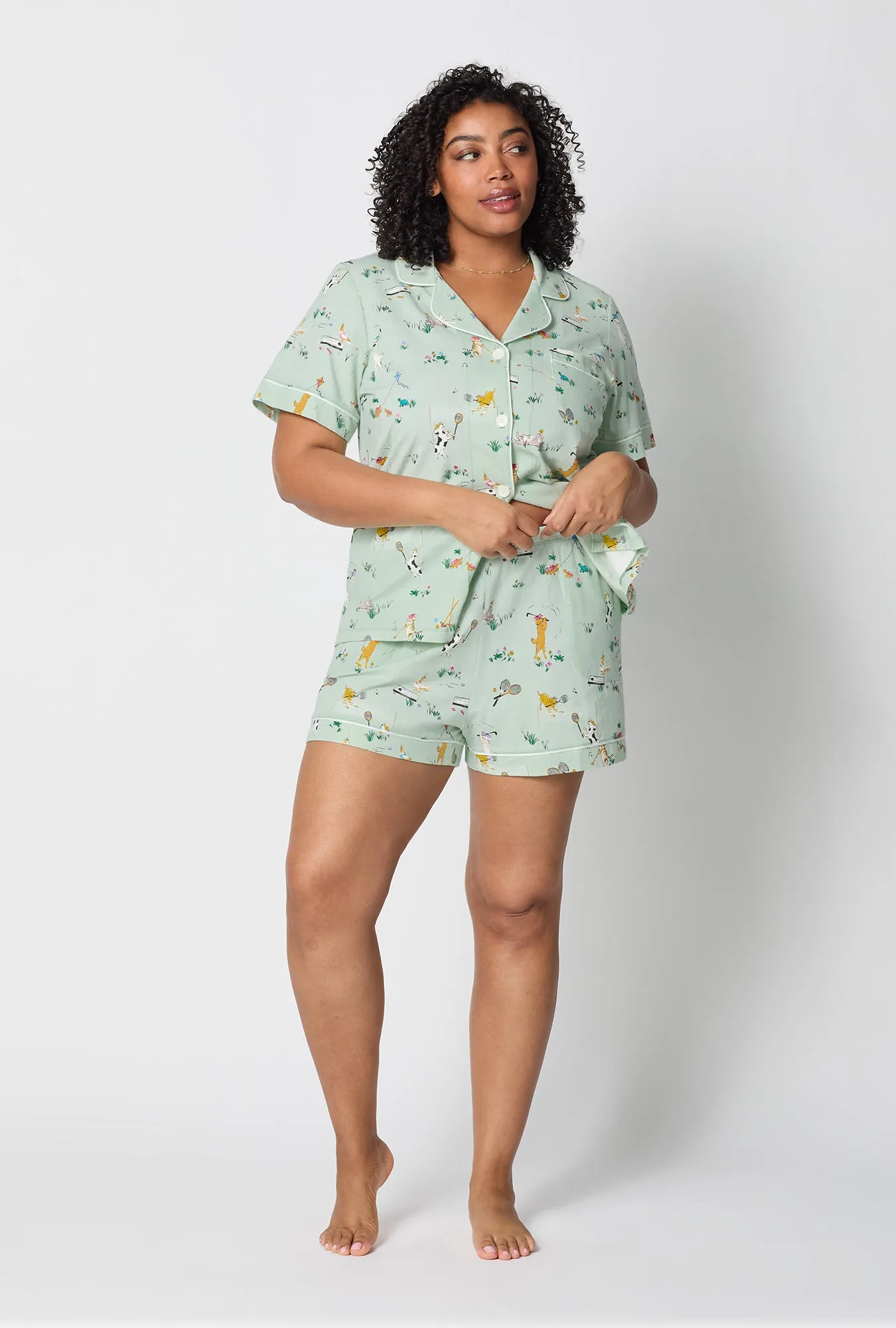 Lawn Games Short Sleeve Classic Shorty Stretch Jersey Pj Set sold by BedHead product image thumbnail 5