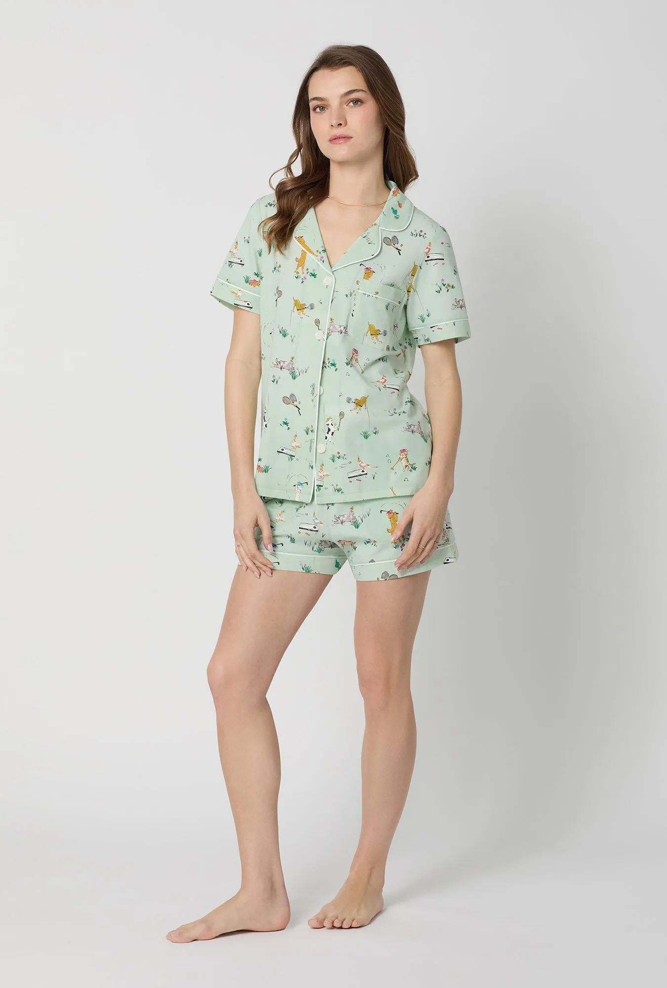 Lawn Games Short Sleeve Classic Shorty Stretch Jersey Pj Set sold by BedHead product image thumbnail 2