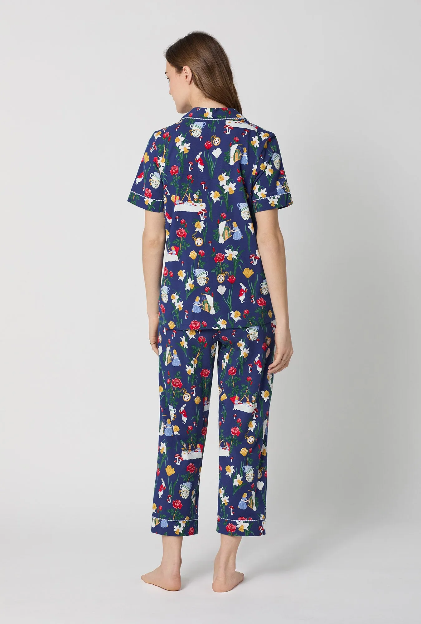 Alice's Adventures Short Sleeve Classic Stretch Jersey Cropped Pj Set sold by BedHead product image thumbnail 4