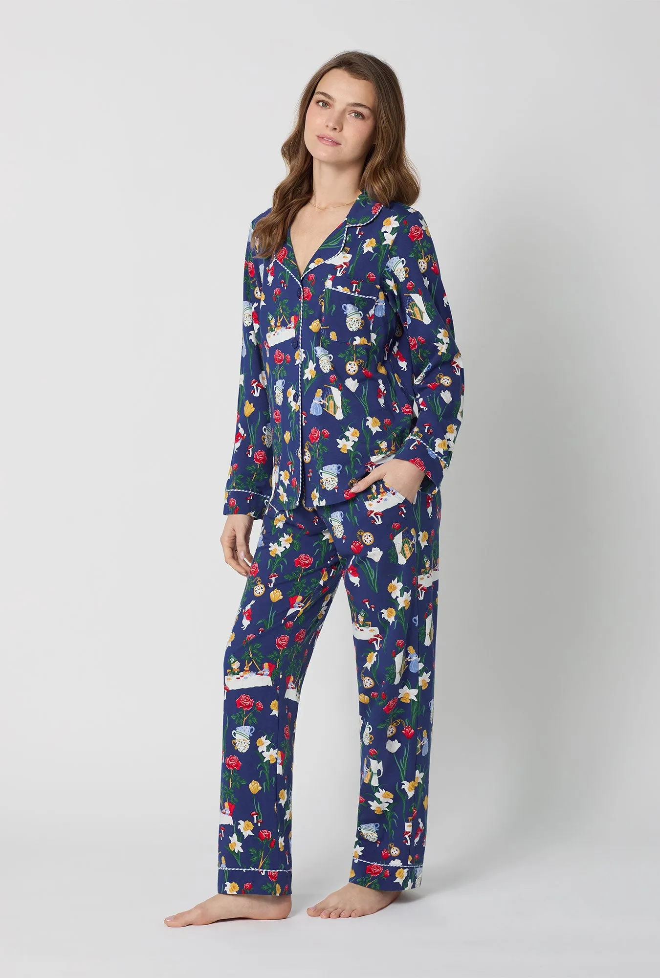 Alice's Adventures Long Sleeve Classic Stretch Jersey Pj Set sold by BedHead product image thumbnail 3
