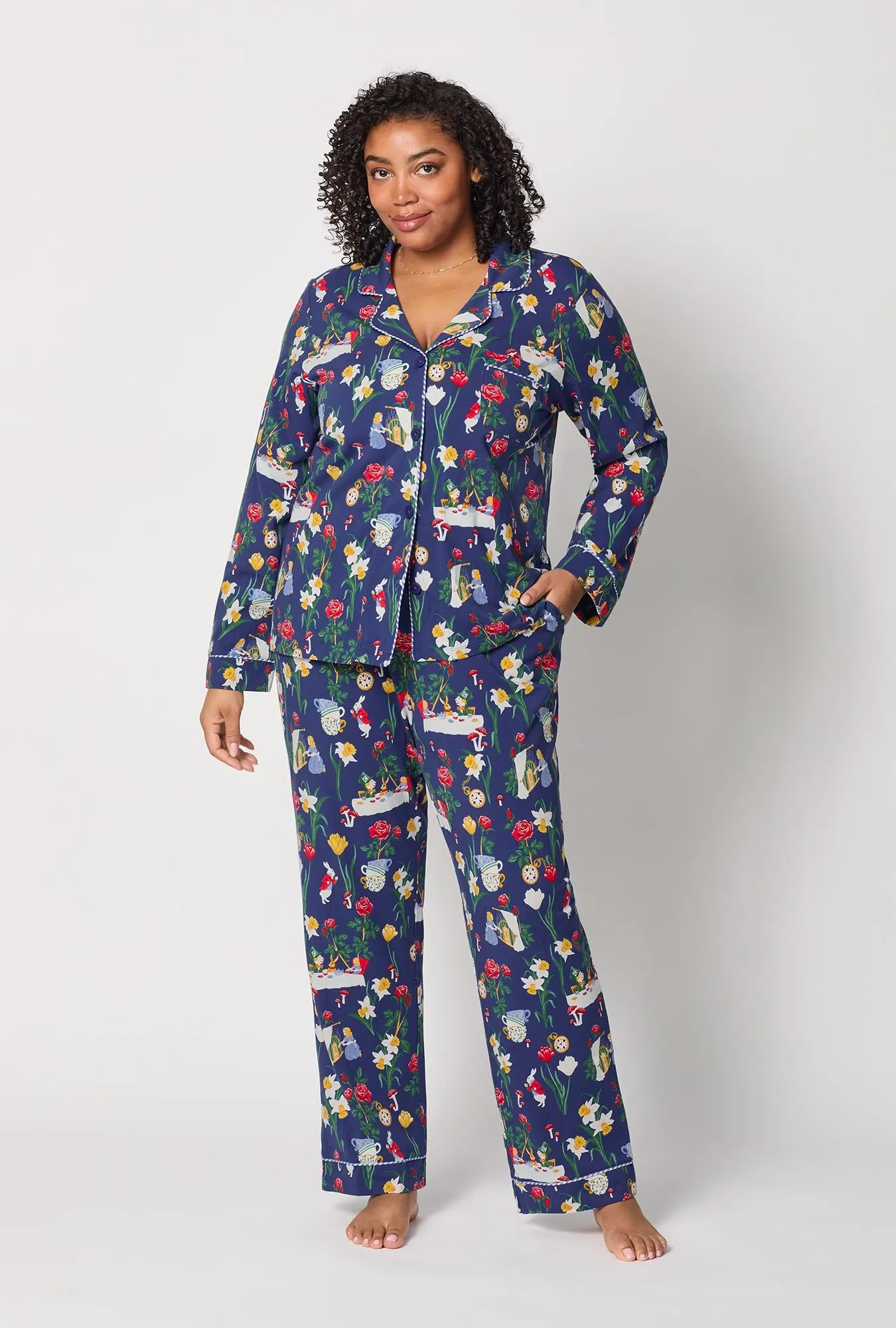 Alice's Adventures Long Sleeve Classic Stretch Jersey Pj Set sold by BedHead product image thumbnail 5