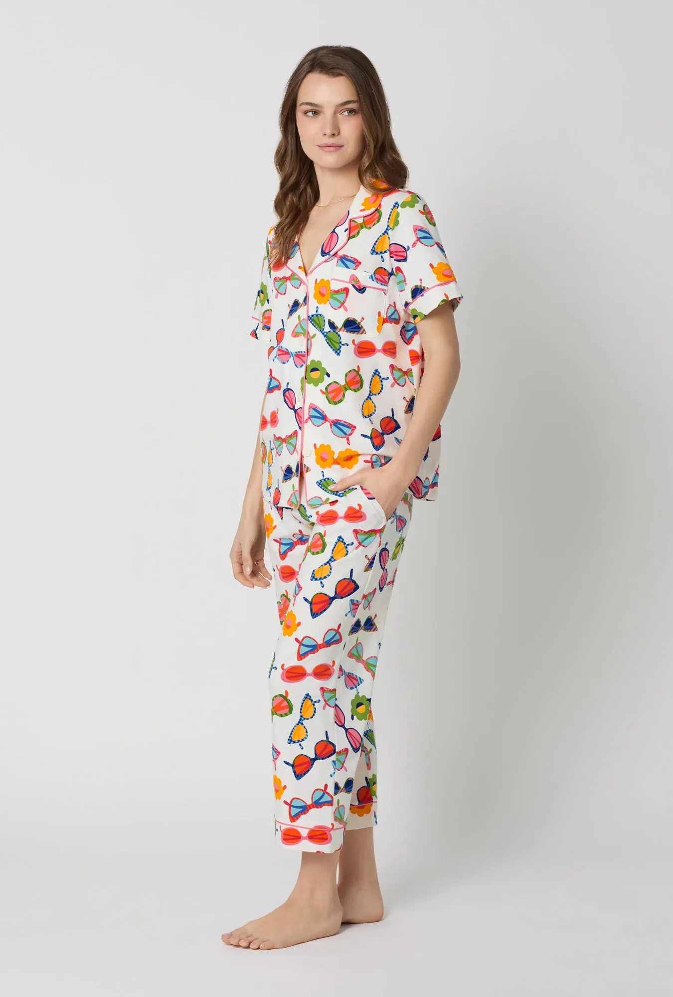 Made In The Shade Short Sleeve Classic Stretch Jersey Cropped Pj Set sold by BedHead product image thumbnail 2
