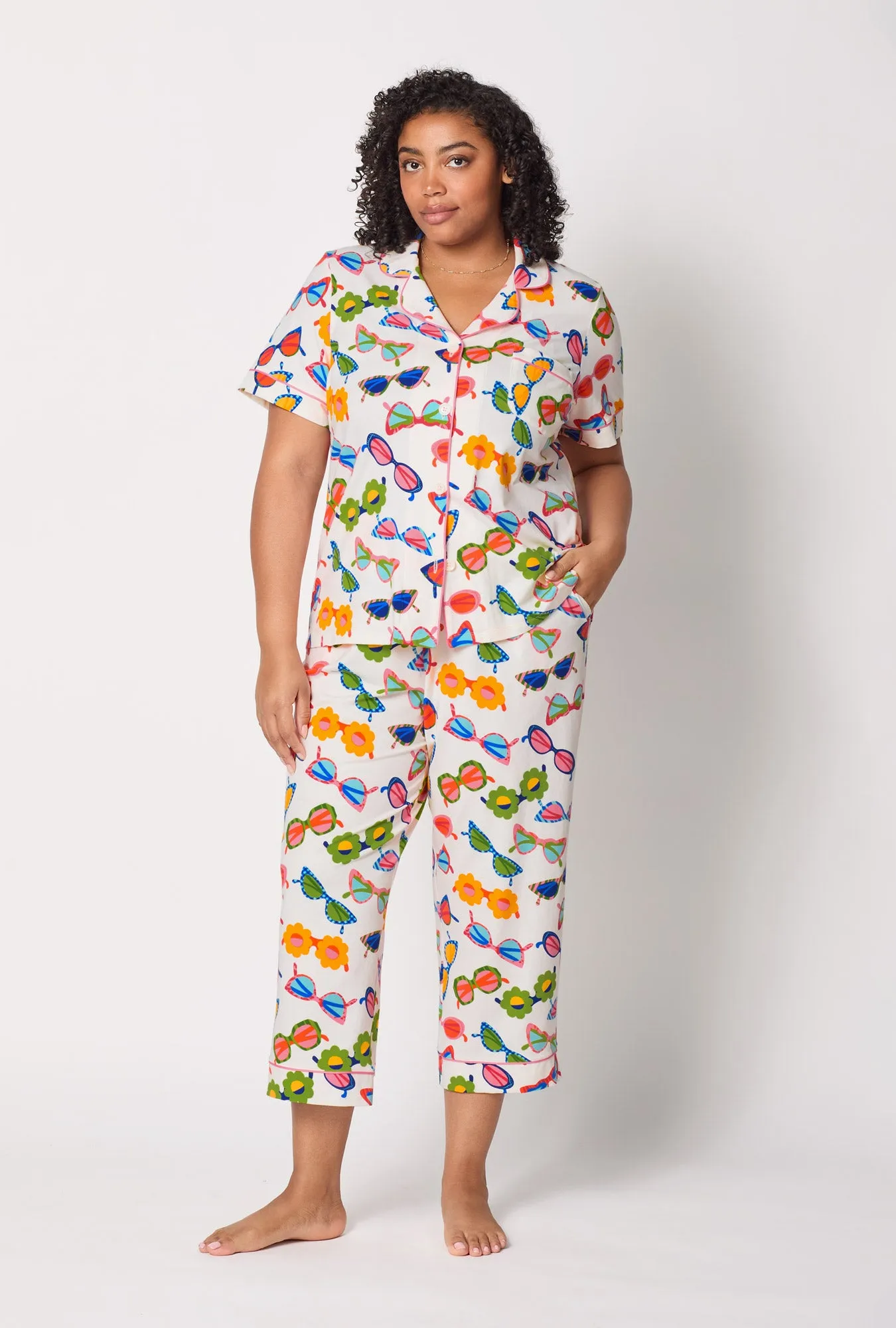 Made In The Shade Short Sleeve Classic Stretch Jersey Cropped Pj Set sold by BedHead product image thumbnail 5