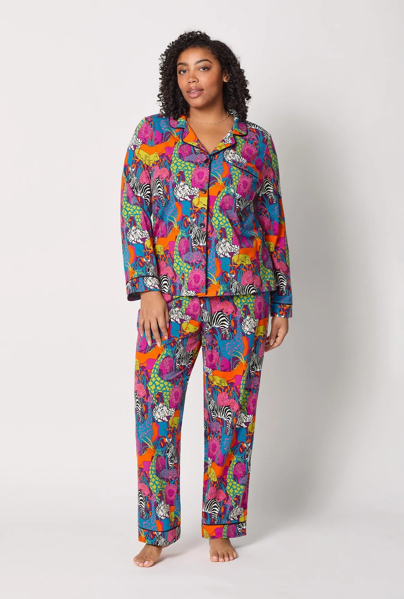 BedHead x Trina Turk Jungle Long Sleeve Classic Stretch Jersey Pj Set sold by BedHead product image thumbnail 5