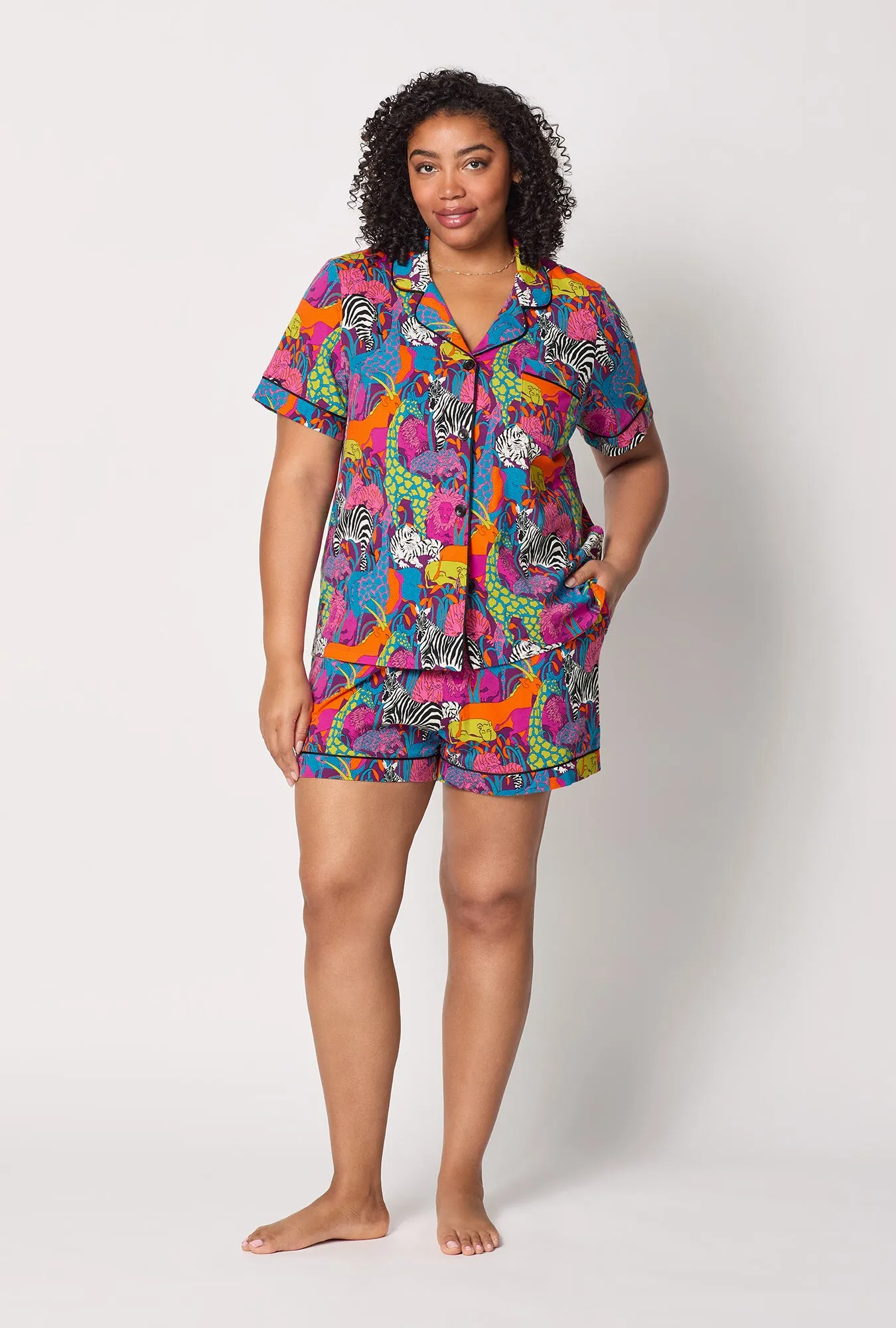BedHead x Trina Turk Jungle Short Sleeve Classic Shorty Stretch Jersey Pj Set sold by BedHead product image thumbnail 5