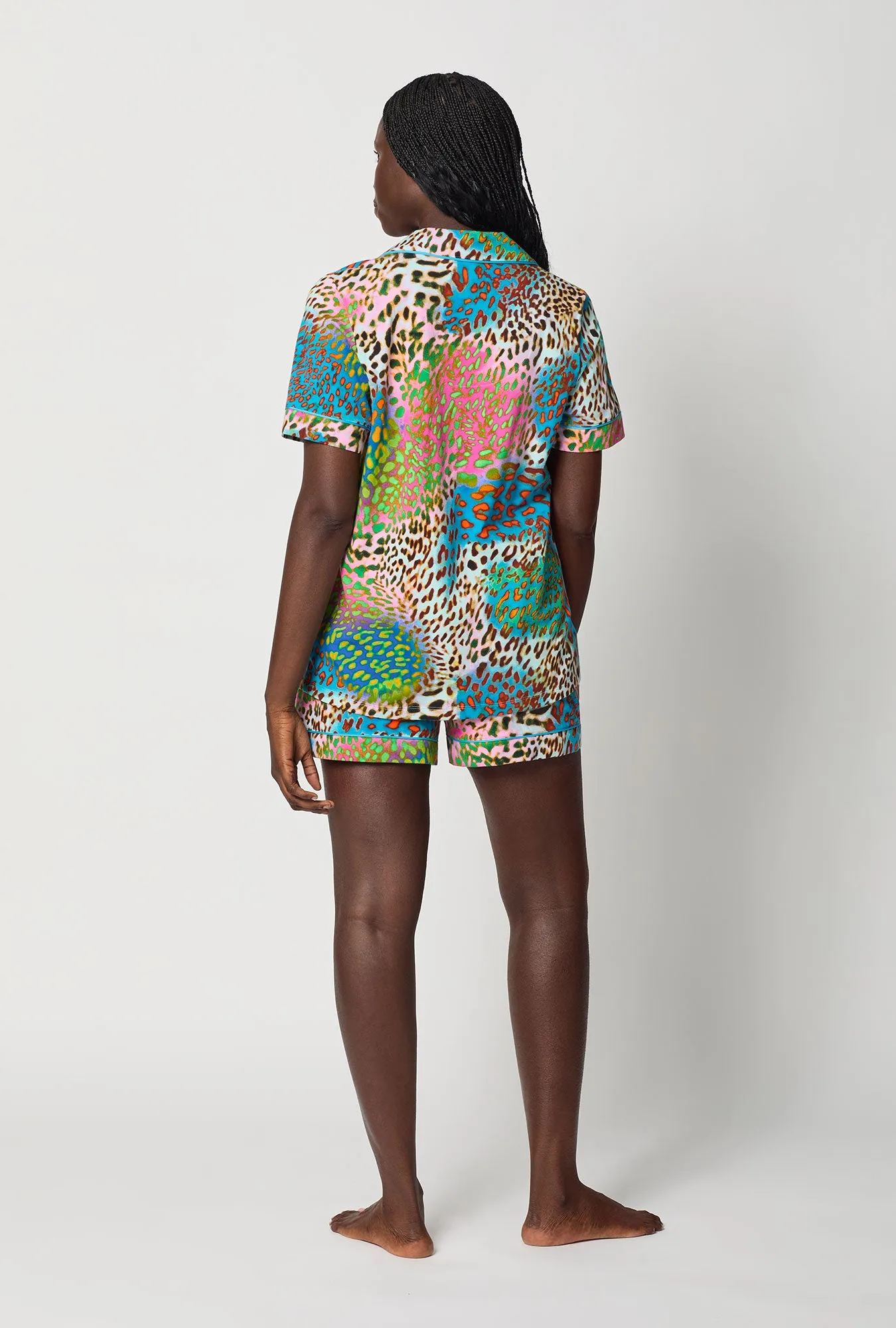 BedHead x Trina Turk Spray Leopard Short Sleeve Classic Shorty Stretch Jersey Pj Set sold by BedHead product image thumbnail 4
