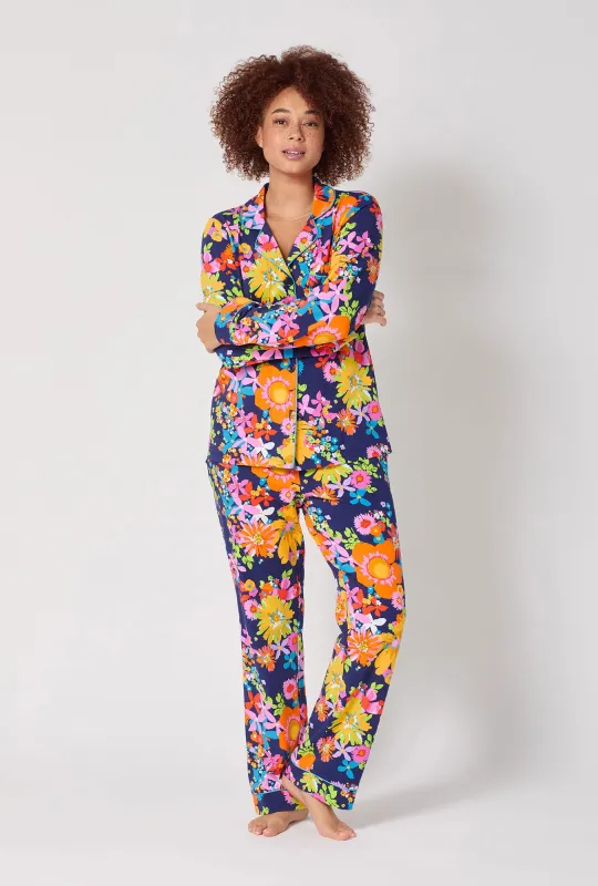 BedHead x Trina Turk Bay Street Bloom Long Sleeve Classic Stretch Jersey Pj Set made by BedHead
