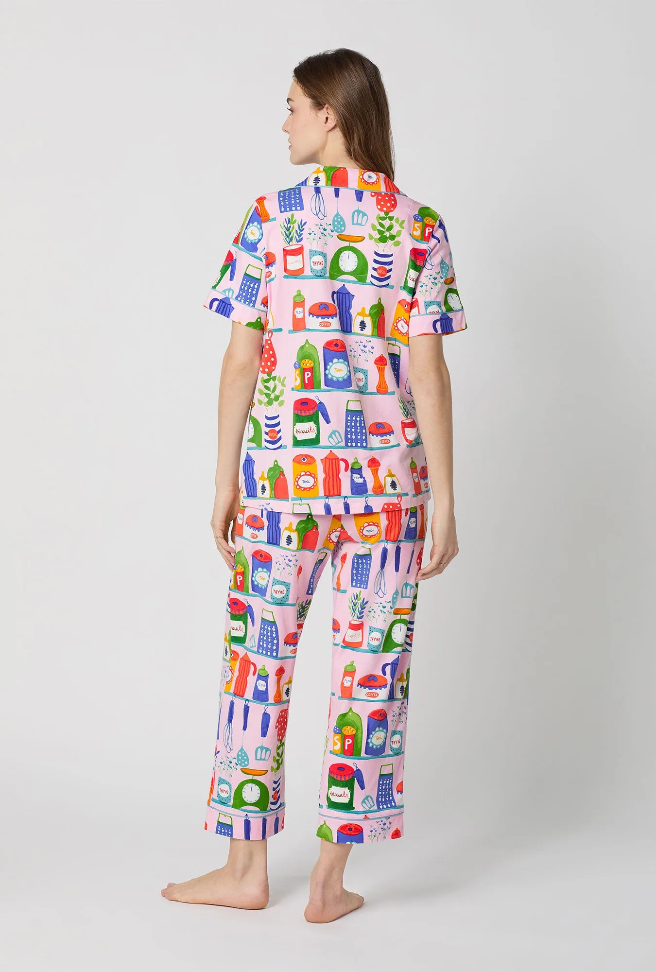In The Kitchen Short Sleeve Classic Stretch Jersey Cropped Pj Set sold by BedHead product image thumbnail 4