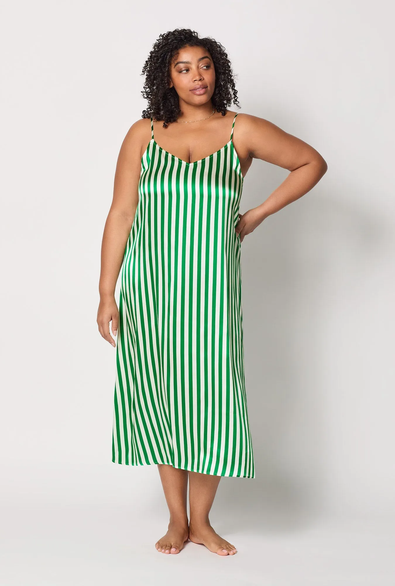 Salerno Stripe Woven Washable Silk Chemise sold by BedHead product image thumbnail 5