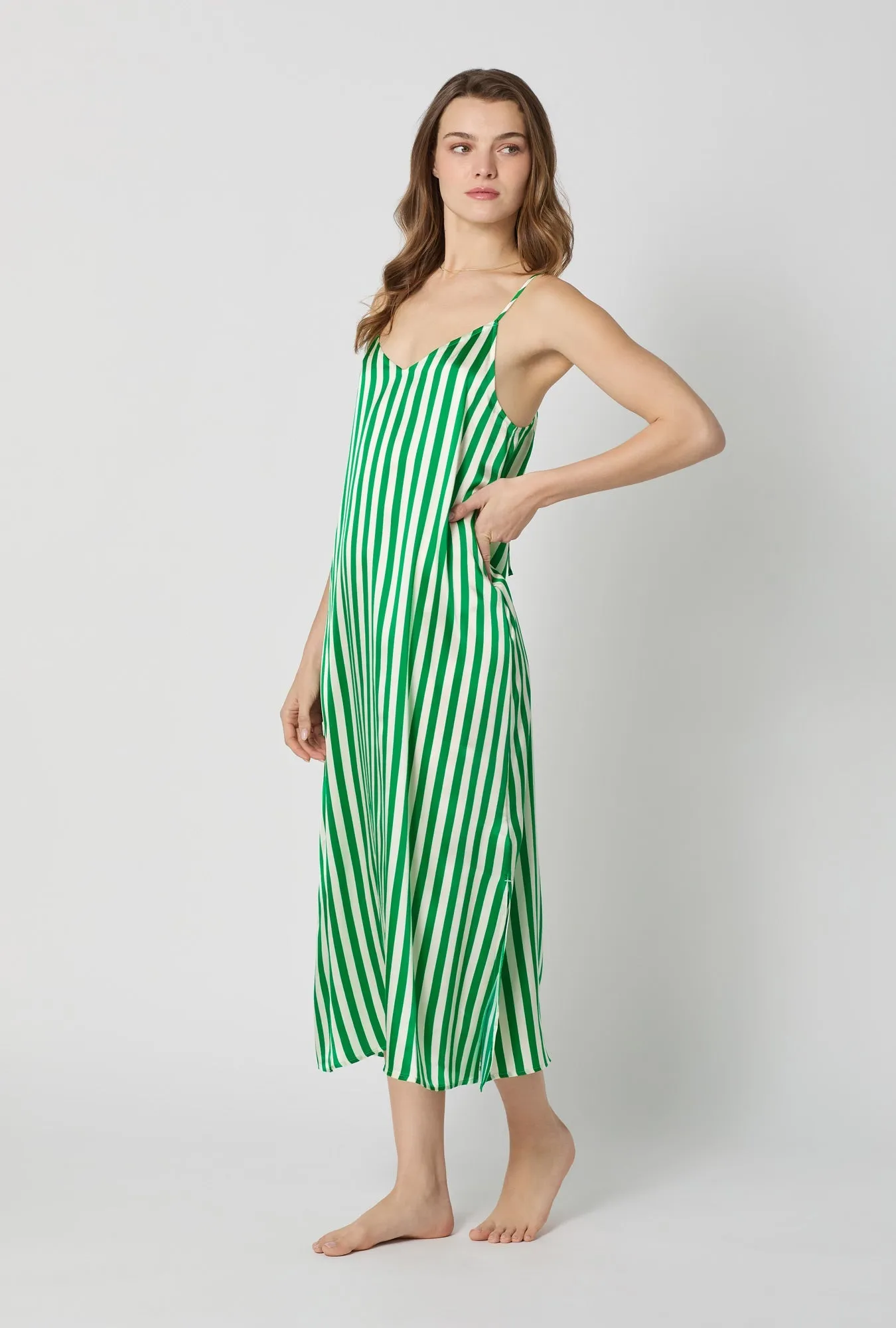 Salerno Stripe Woven Washable Silk Chemise sold by BedHead product image thumbnail 2