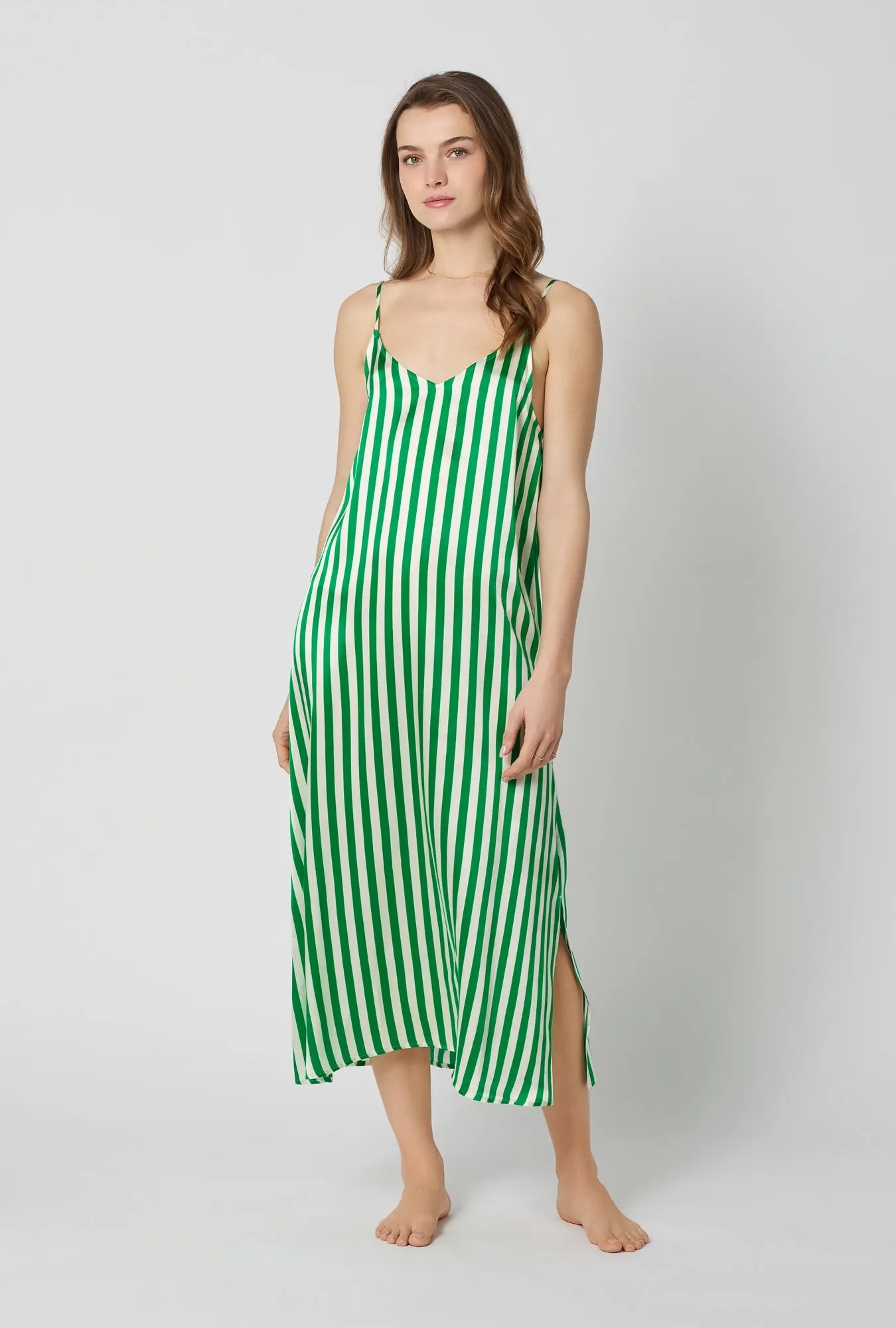 Salerno Stripe Woven Washable Silk Chemise sold by BedHead