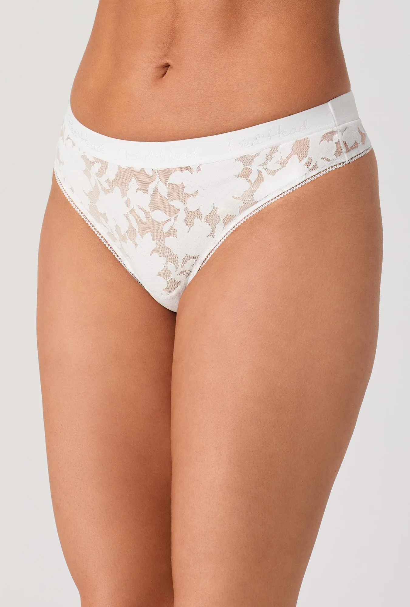 White Stretch Lace Thong Underwear sold by BedHead