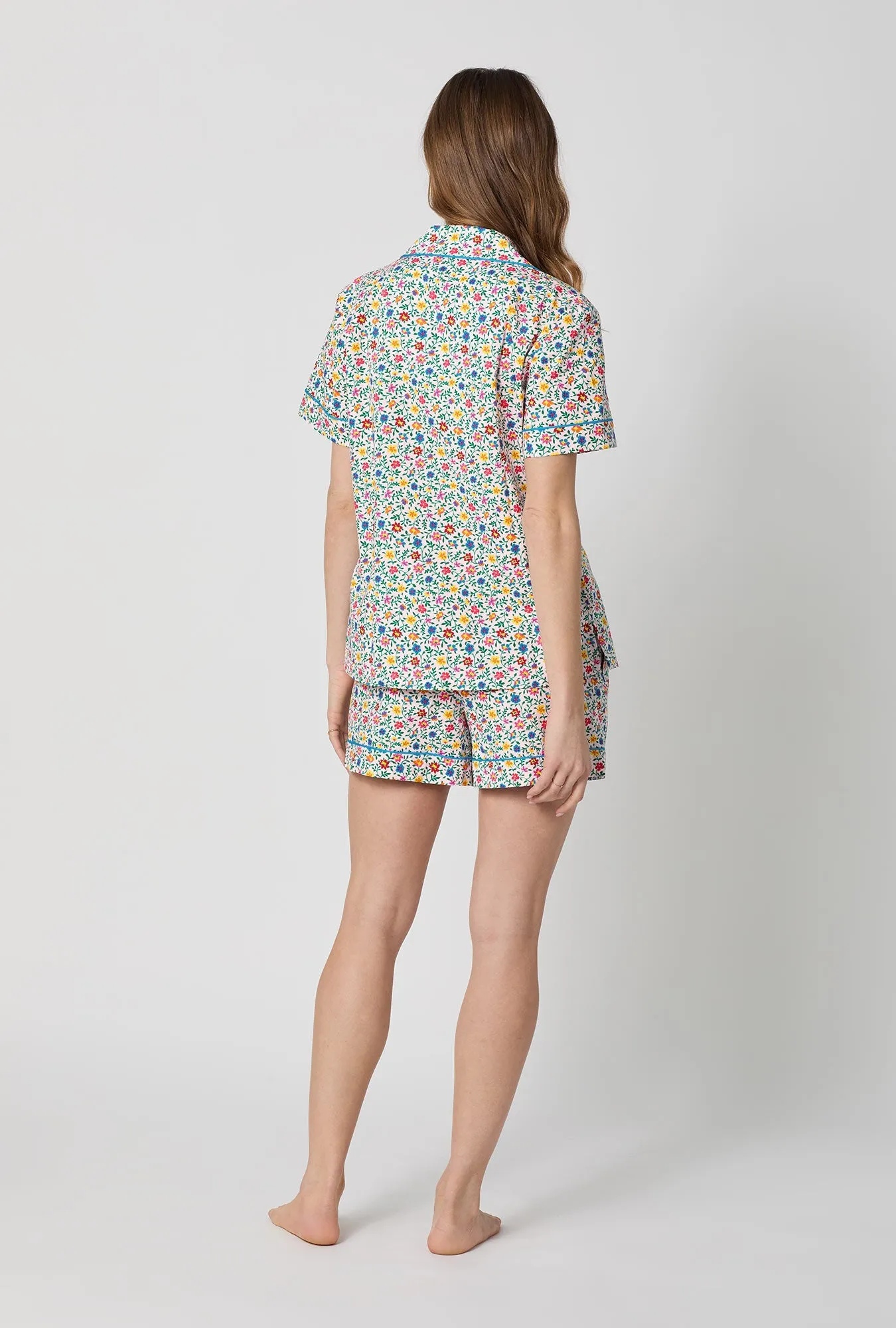 Whimsy Ditsy Short Sleeve Classic Woven Cotton Poplin Shorty Pj Set sold by BedHead product image thumbnail 4
