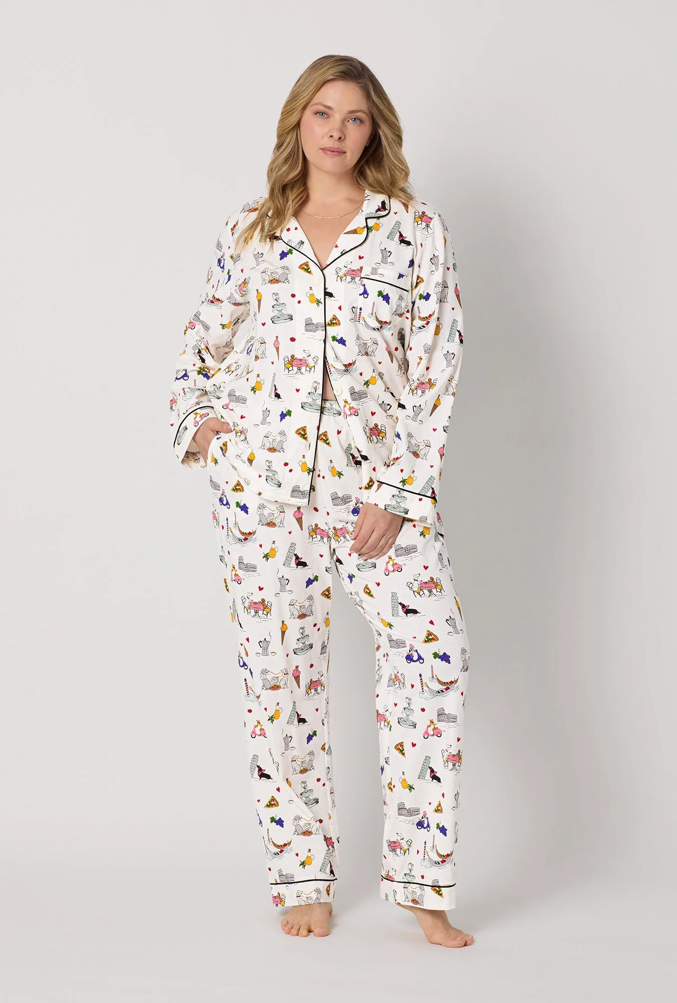 Puppy Piazza Long Sleeve Classic Stretch Jersey Pj Set sold by BedHead product image thumbnail 5