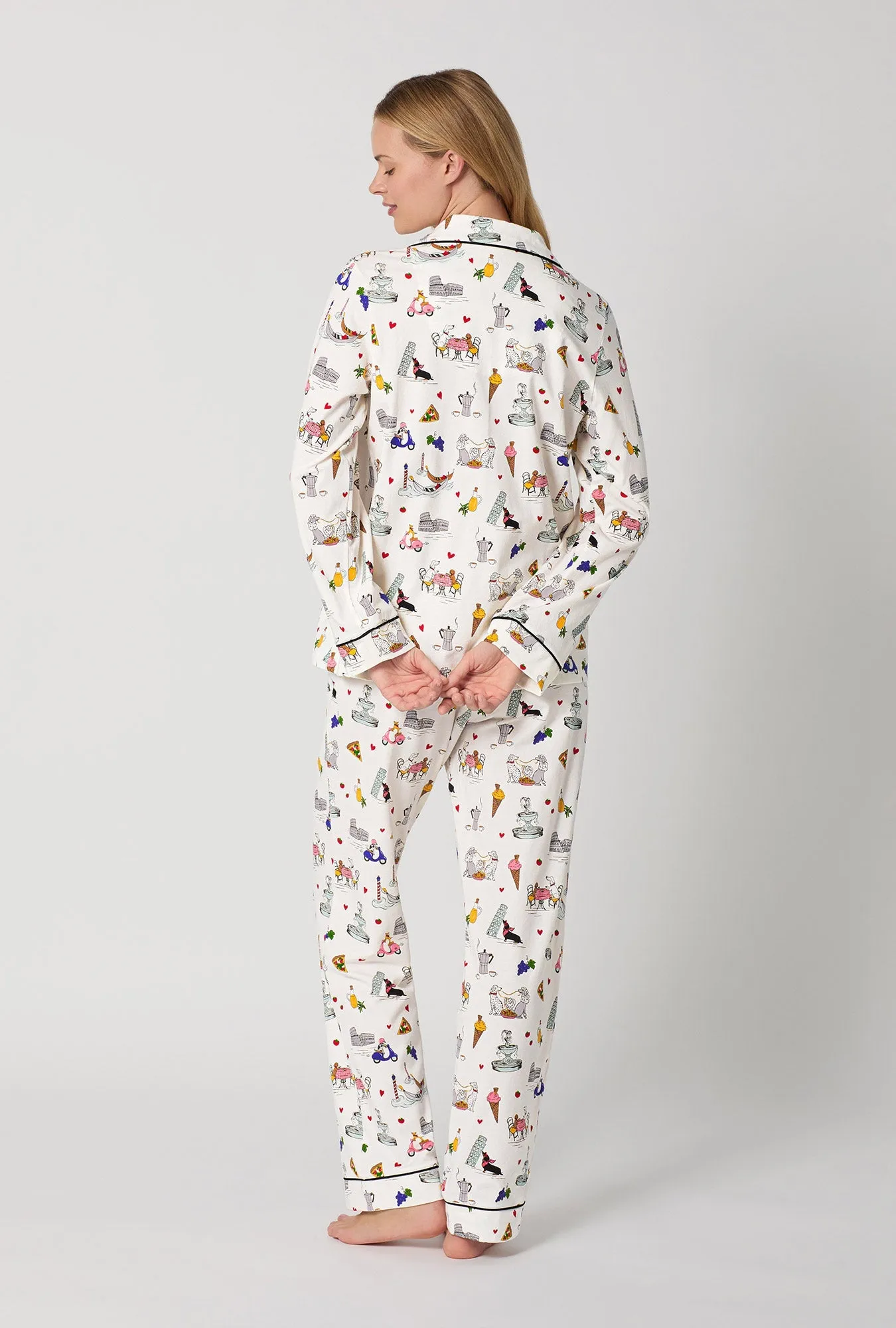 Puppy Piazza Long Sleeve Classic Stretch Jersey Pj Set sold by BedHead product image thumbnail 4