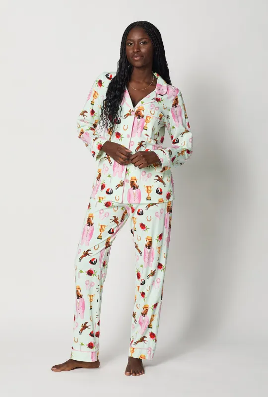 A Day At The Derby Long Sleeve Classic Stretch Jersey Pj Set made by BedHead