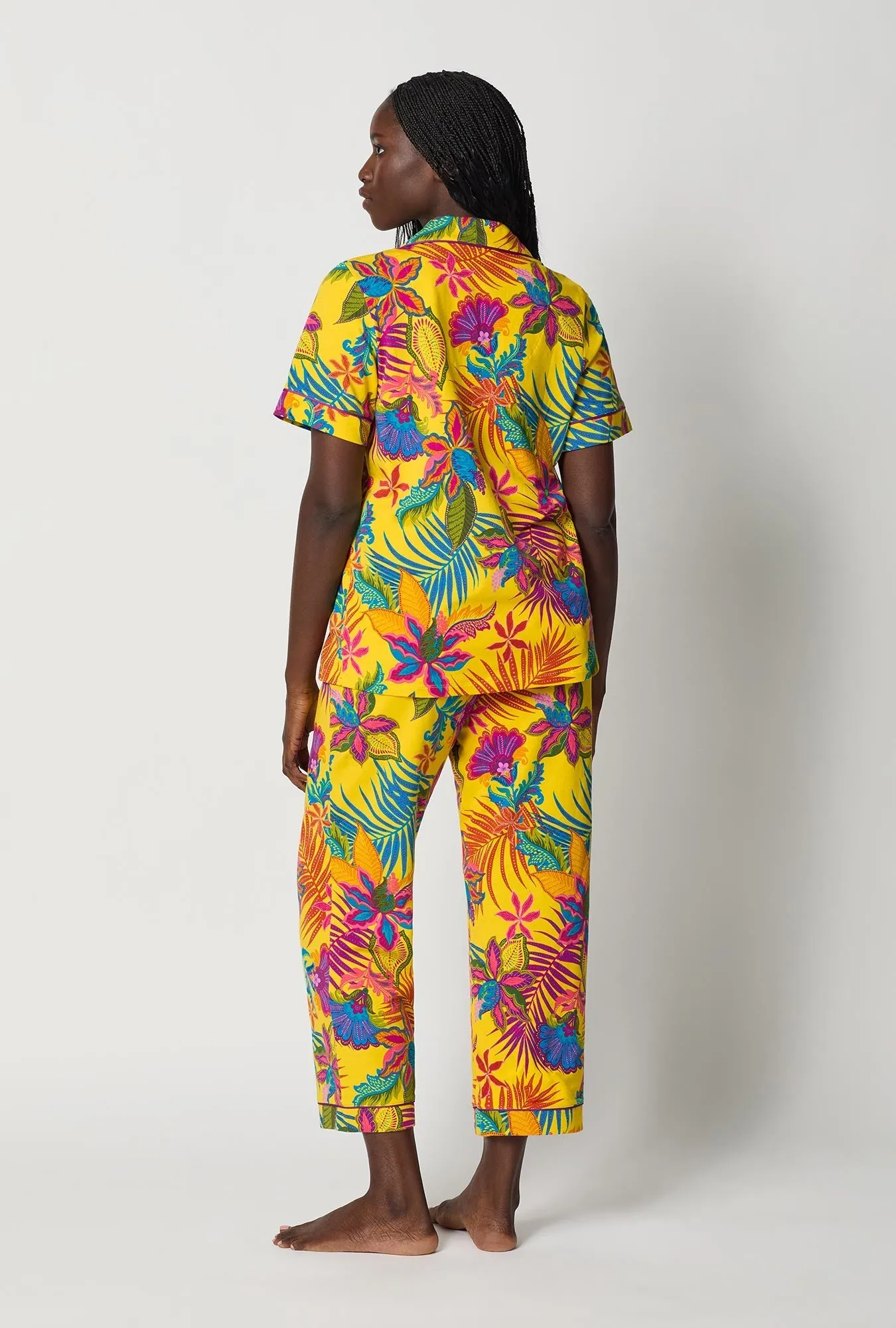 BedHead x Trina Turk Jacobean Floral Short Sleeve Classic Stretch Jersey Cropped Pj Set sold by BedHead product image thumbnail 2