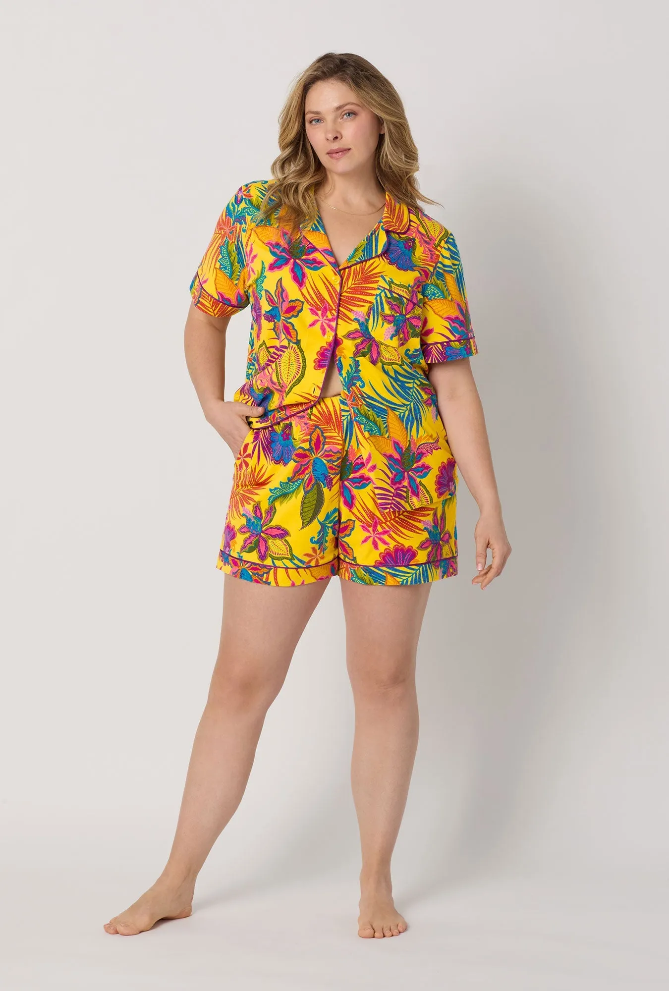 BedHead x Trina Turk Jacobean Floral Short Sleeve Classic Shorty Stretch Jersey Pj Set sold by BedHead product image thumbnail 5
