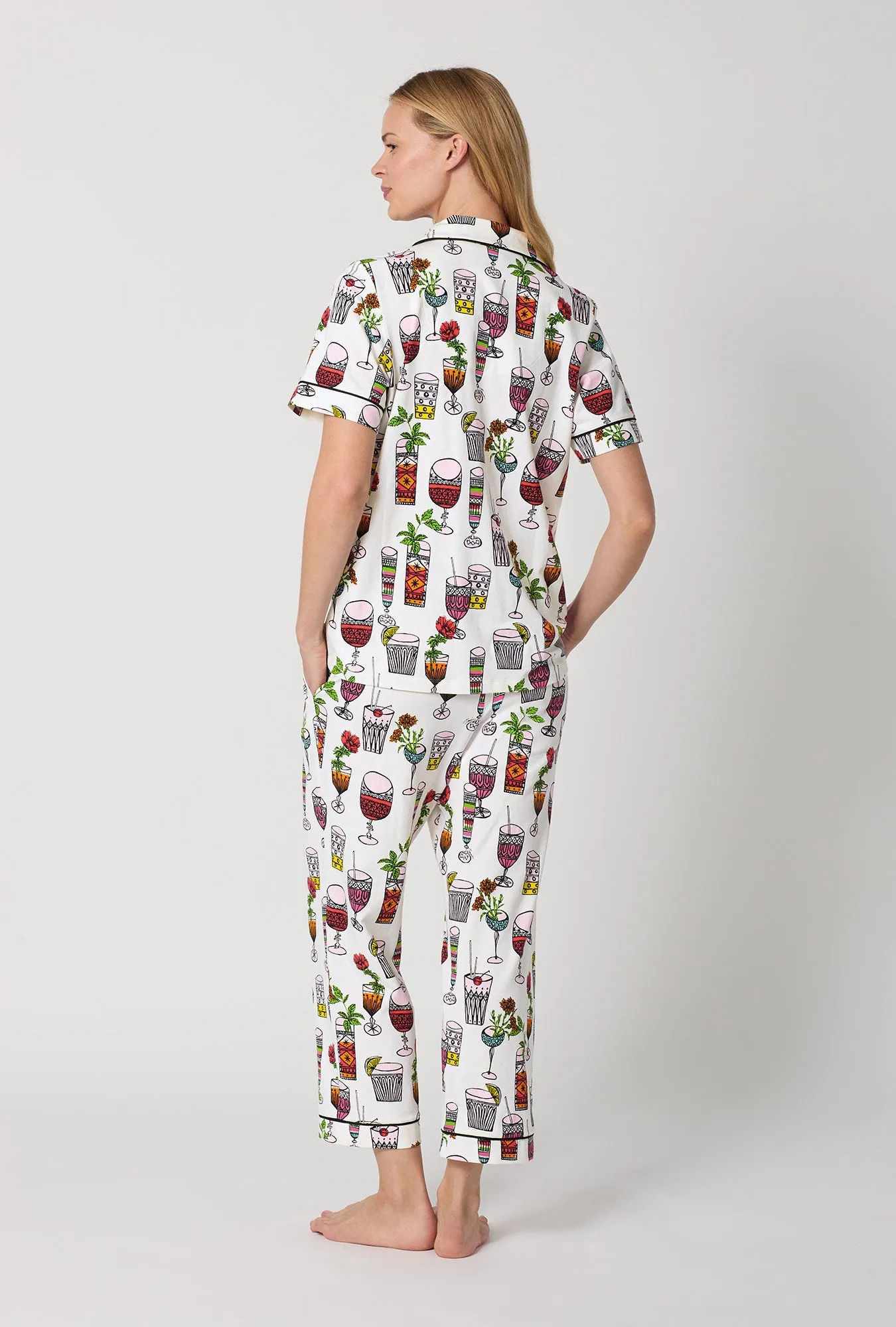 BedHead x Trina Turk Happy Hour Short Sleeve Classic Stretch Jersey Cropped Pj Set sold by BedHead product image thumbnail 2