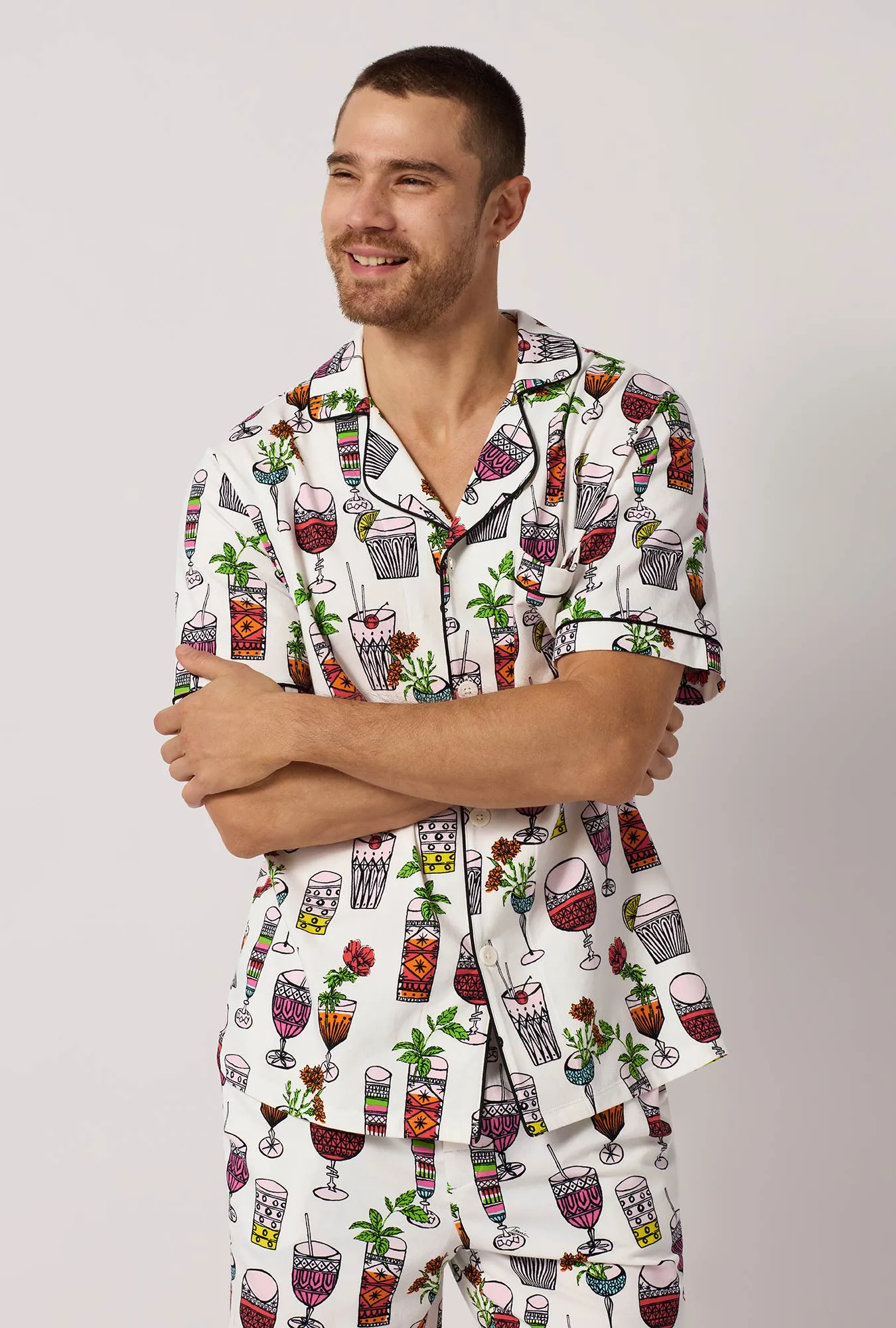BedHead x Mr. Turk Happy Hour Men's Short Sleeve Classic Stretch Jersey Short Pj Set sold by BedHead product image thumbnail 2