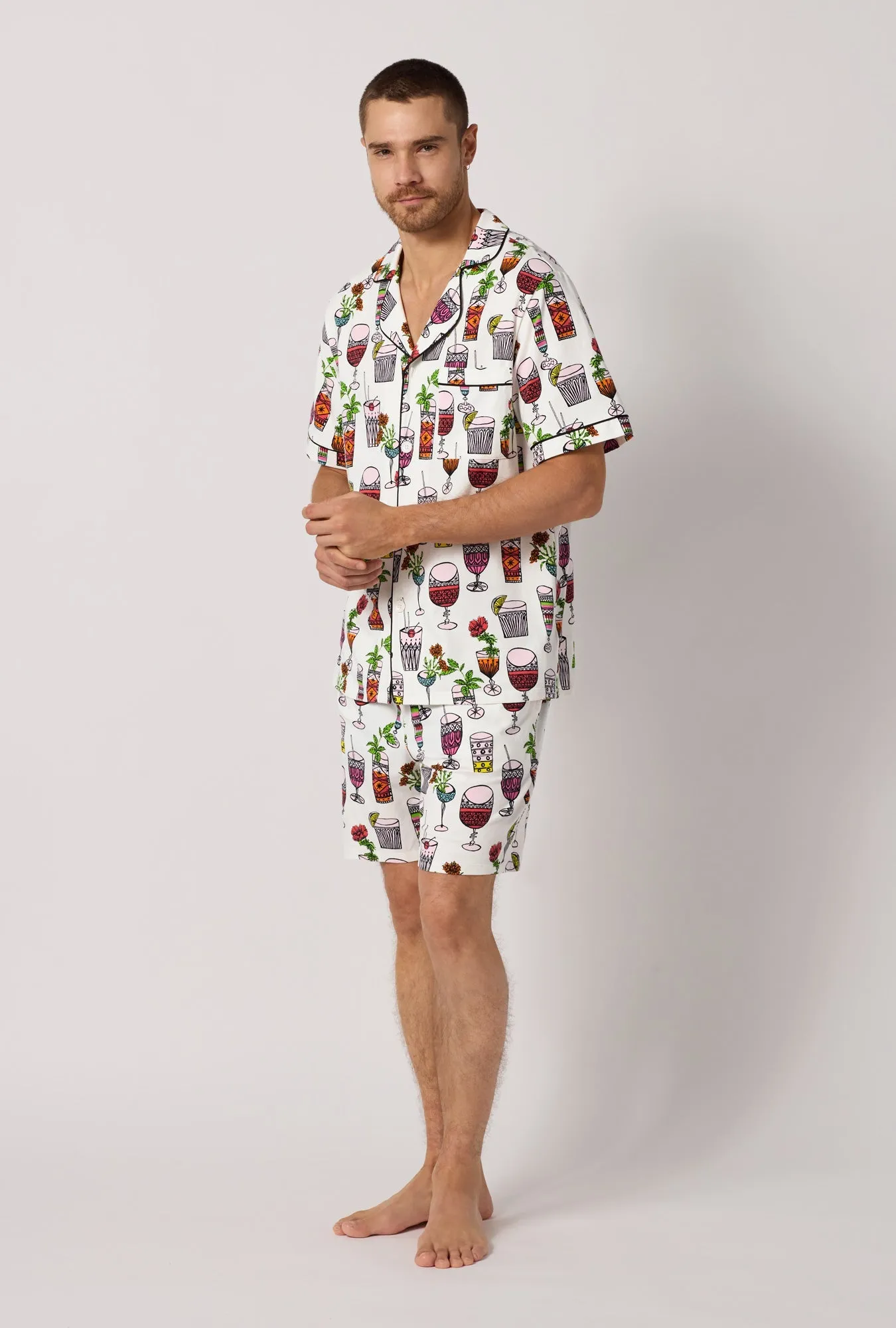BedHead x Mr. Turk Happy Hour Men's Short Sleeve Classic Stretch Jersey Short Pj Set sold by BedHead product image thumbnail 3